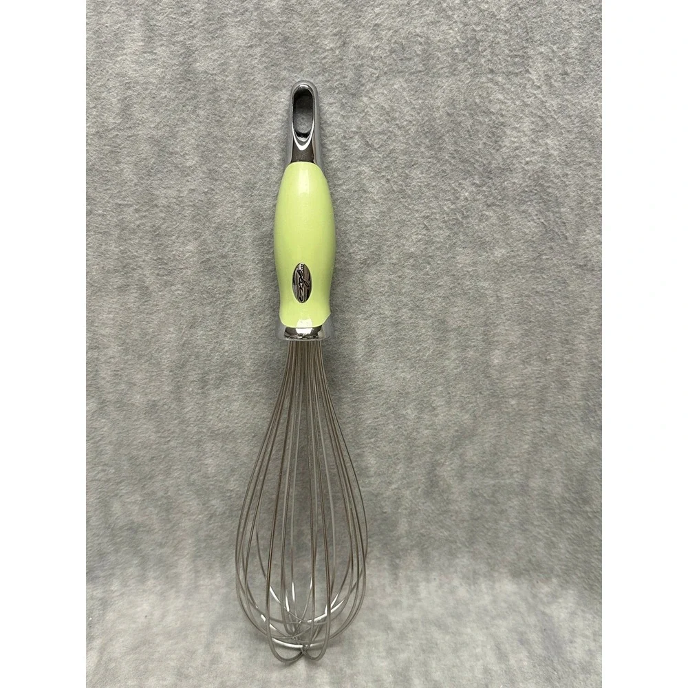 Kitchen Whisk‎ Egg Beater Light Green Handle Stainless Steel Heavy Duty